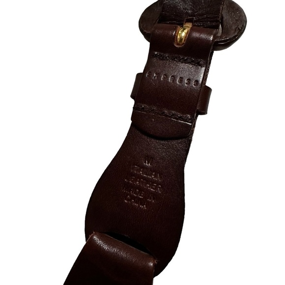 Brown Italian Leather Women's Looped Belt, Medium - Picture 7 of 13